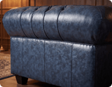 Chesterfield Blue Leather Antique Armchair