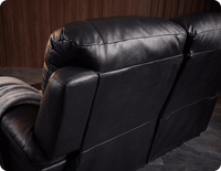 Serano Black Leather Manual Recliner 2 Seater Sofa