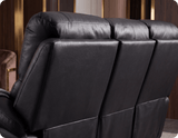 Serano Black Leather Manual Recliner 3 Seater Sofa