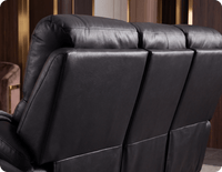 Serano Black Leather Manual Recliner 3 Seater Sofa