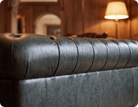 Chesterfield Green Leather Antique 3 Seater Sofa
