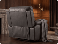 Torino Genuine Leather Grey Electric Power Recliner Armchair