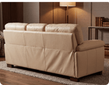 Dalmore Genuine Leather Cream 3 Seater Sofa