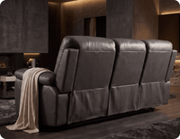 Torino Genuine Leather Grey Electric Power Recliner 3 Seater Sofa