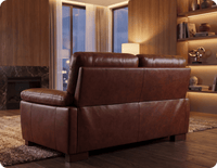 Dalmore Genuine Leather Tan 2 Seater Sofa
