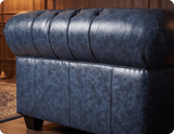 Chesterfield Blue Leather Antique Armchair