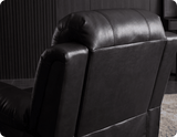 York Black Leather Manual Recliner Armchair