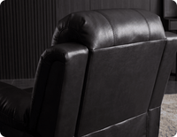 York Black Leather Manual Recliner Armchair