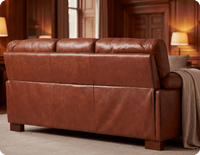 Dalmore Genuine Leather Tan 3 Seater Sofa