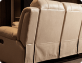 York Cream Leather 3 Seater Manual Recliner Sofa