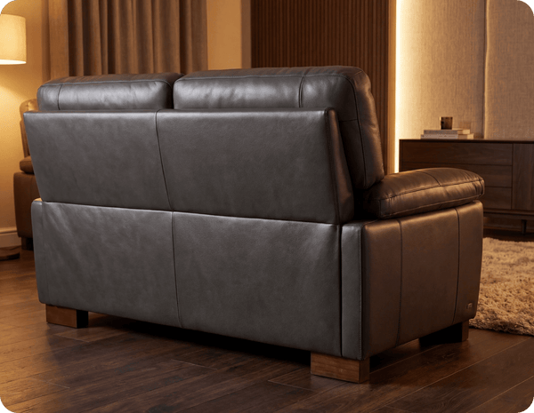 Dalmore Genuine Leather Grey 2 Seater Sofa