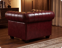 Chesterfield Red Leather Antique Armchair