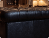 Chesterfield Black Leather Antique 3 Seater Sofa