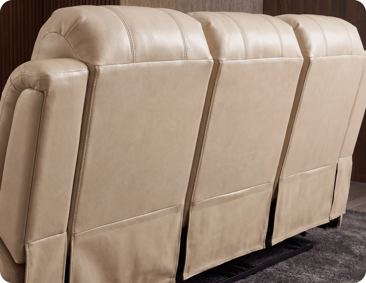 York Cream Leather Electric Recliner 3 Seater Sofa