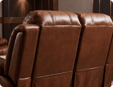 York Tan Leather 2 Seater Manual Recliner Sofa