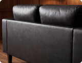 Nova Black Leather 2 Seater Sofa