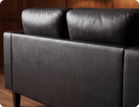 Nova Black Leather 2 Seater Sofa