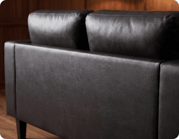 Nova Black Leather 2 Seater Sofa