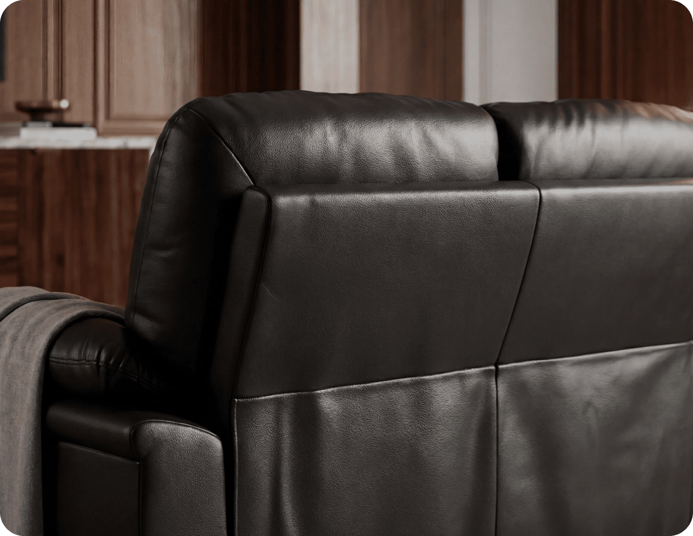 Florence Black Leather 2 Seater Sofa