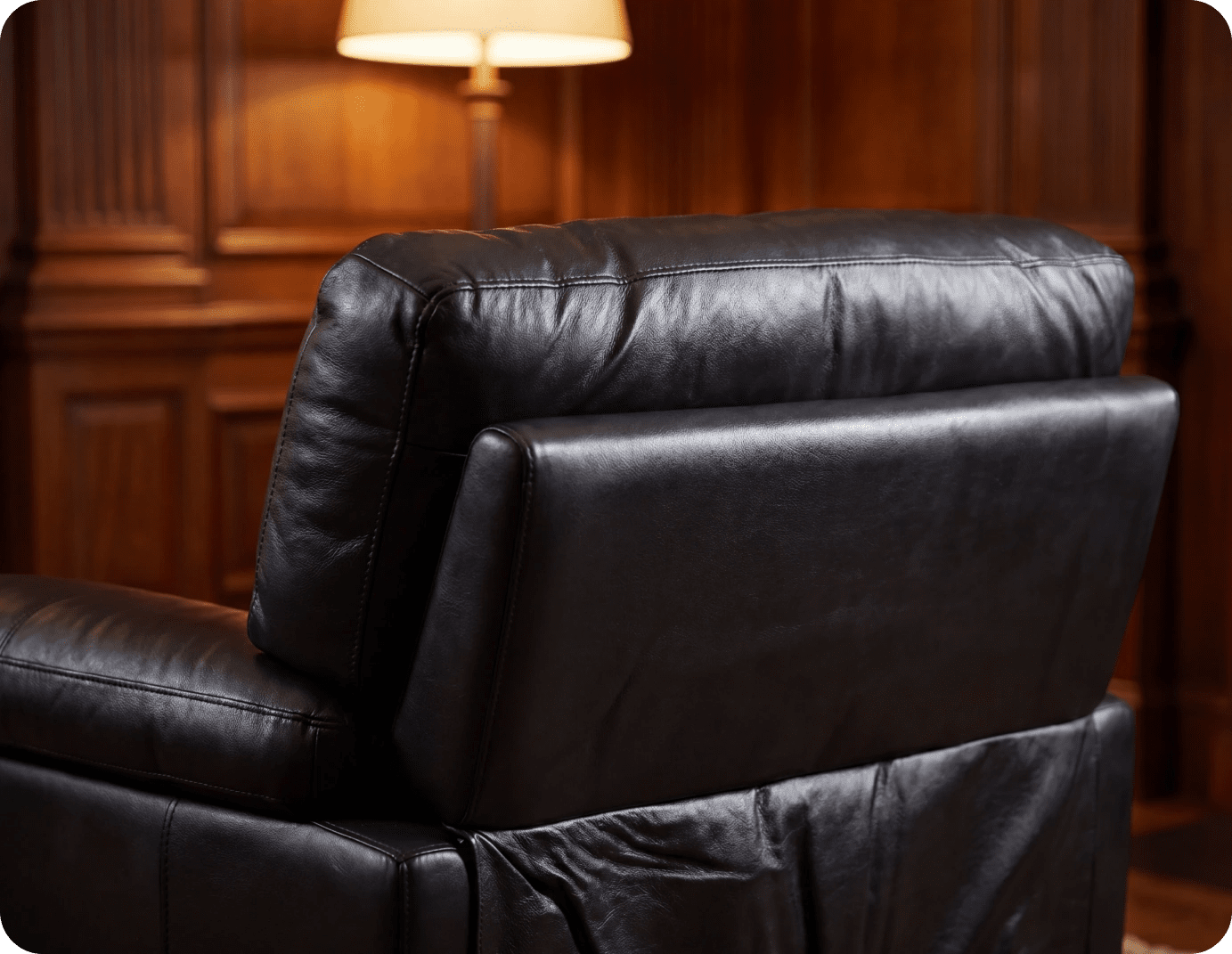 Dalmore Genuine Leather Black Armchair