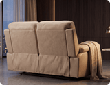 Torino Genuine Leather Cream Electric Power Recliner 2 Seater Sofa
