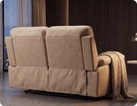 Torino Genuine Leather Cream Electric Power Recliner 2 Seater Sofa