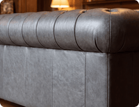Chesterfield Grey Leather Antique 2 Seater Sofa