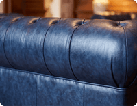 Chesterfield Blue Leather Antique 2 Seater Sofa