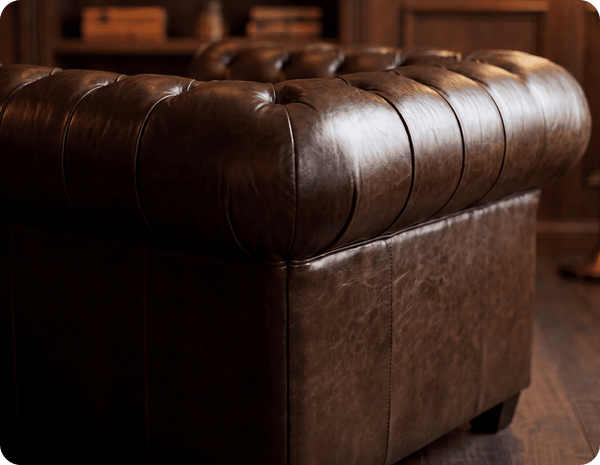 Chesterfield Brown Leather Antique Armchair