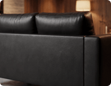 Nova Black Leather 3 Seater Sofa