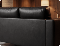Nova Black Leather 3 Seater Sofa