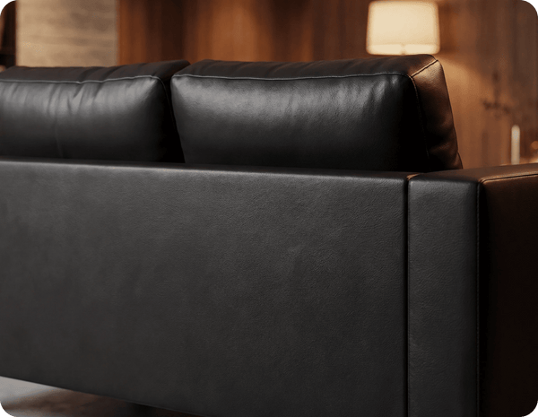 Nova Black Leather 3 Seater Sofa