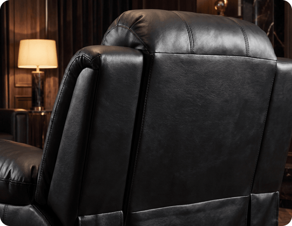 York Black Leather Electric Recliner Armchair
