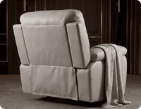 Torino Genuine Leather Light Grey Electric Power Recliner Armchair