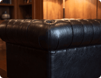 Chesterfield Black Leather Antique Armchair