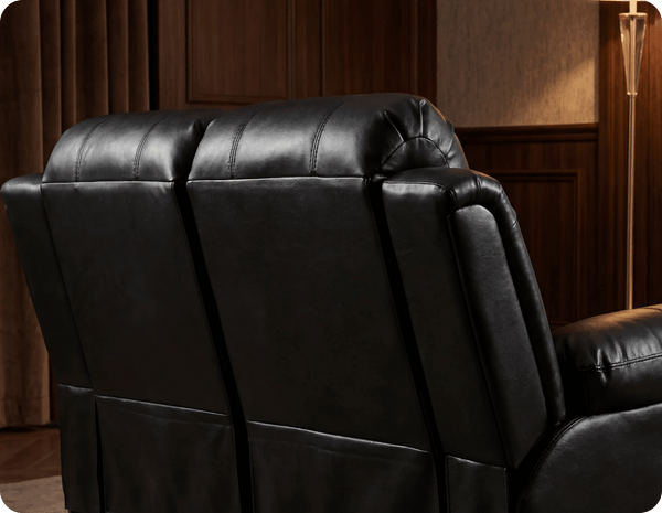 York Black Leather Electric Recliner 2 Seater Sofa