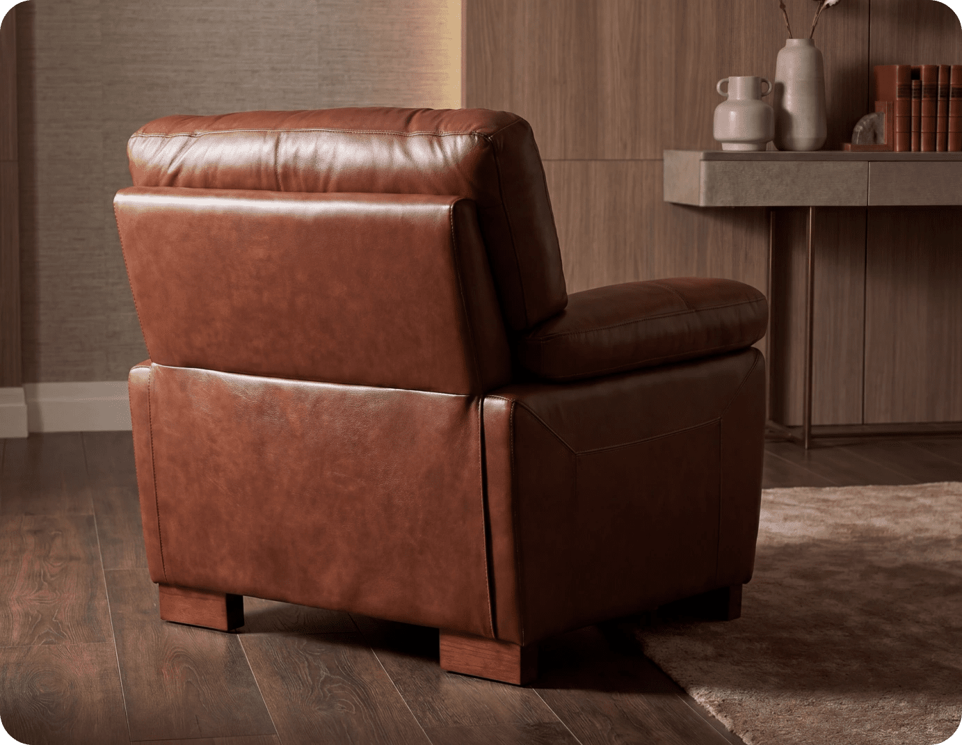 Dalmore Genuine Leather Tan Armchair