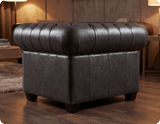 Chesterfield Grey Leather Antique Armchair