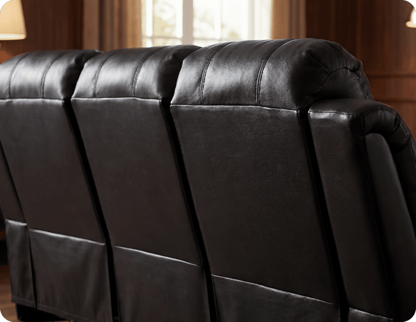 York Black Leather Electric Recliner 3 Seater Sofa