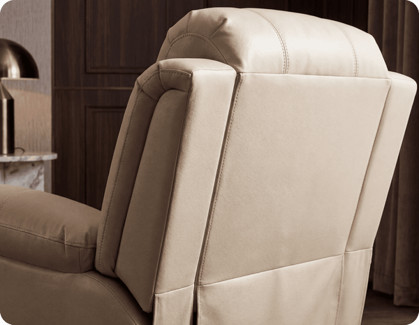 York Cream Leather Electric Recliner Chair