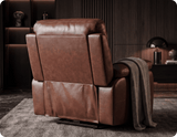 Torino Genuine Leather Tan Electric Power Recliner Armchair