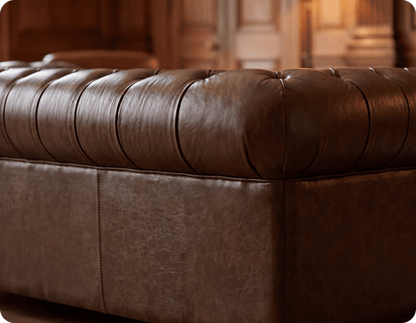 Chesterfield Brown Leather Antique 3 Seater Sofa