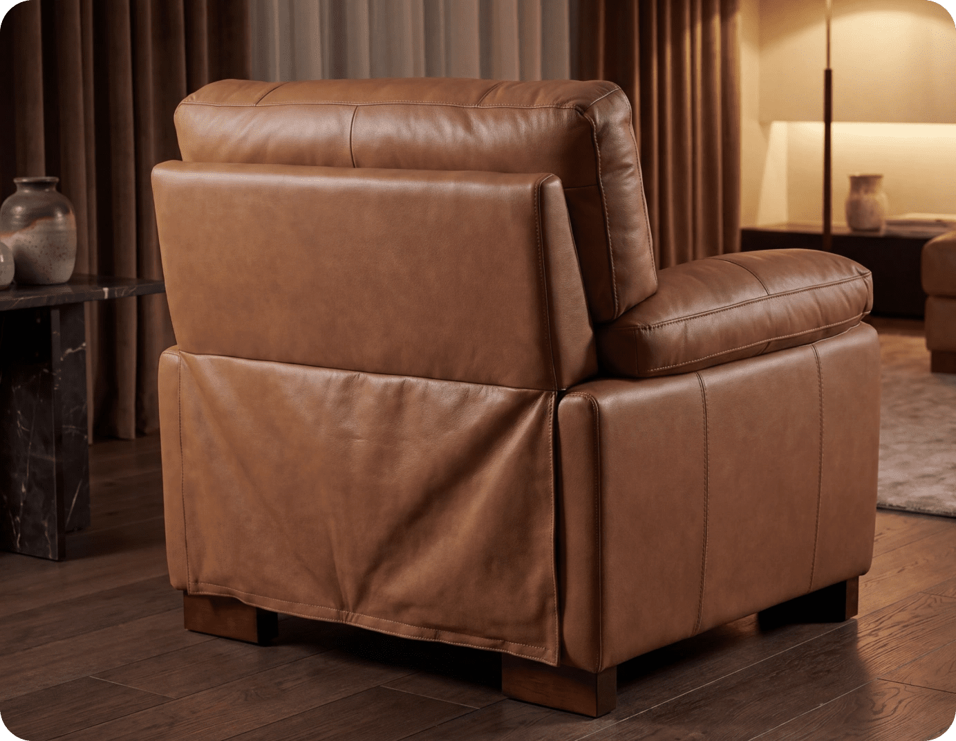 Dalmore Genuine Leather Caramel Armchair