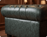 Chesterfield Green Leather Antique Armchair