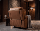 Torino Genuine Leather Caramel Electric Power Recliner Armchair