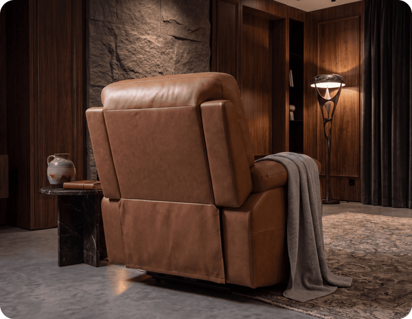 Torino Genuine Leather Caramel Electric Power Recliner Armchair