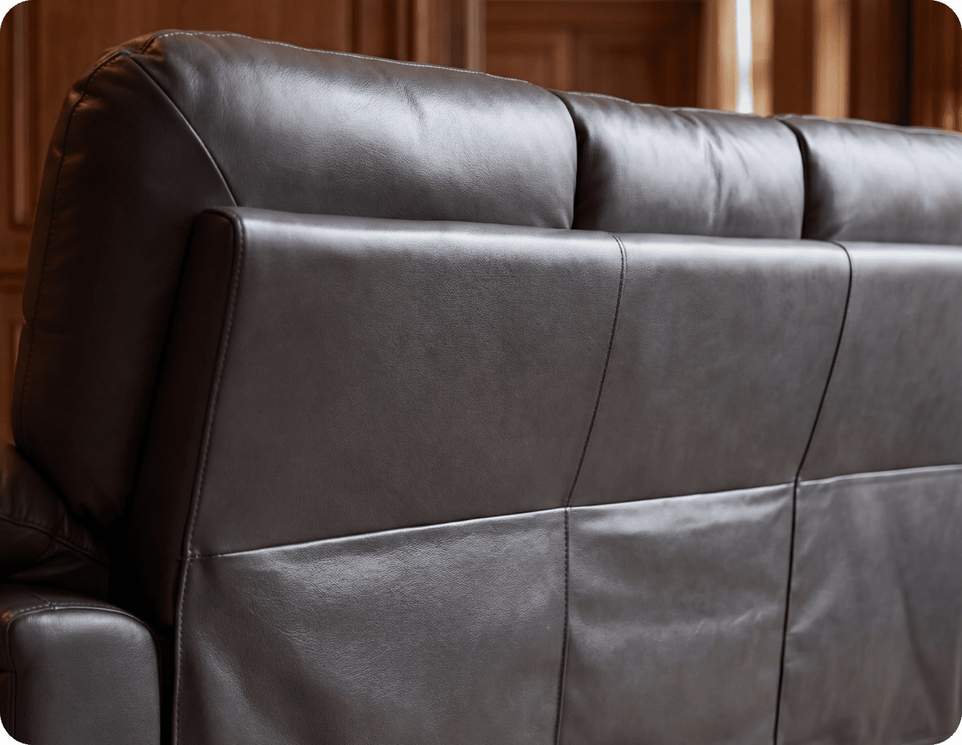 Florence Grey Leather 3 Seater Sofa