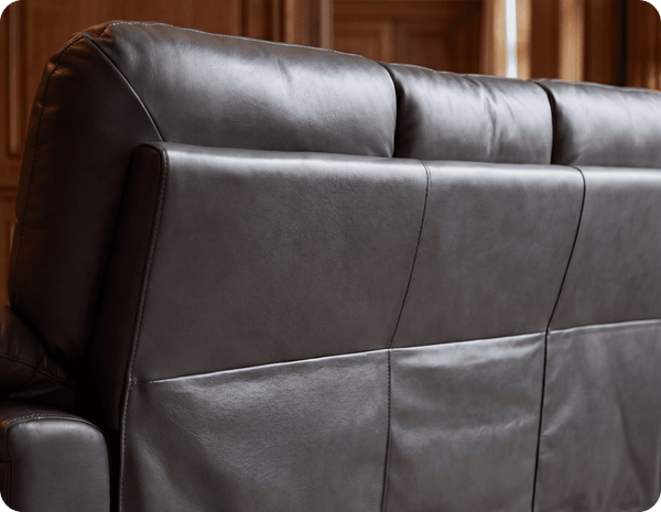 Florence Grey Leather 3 Seater Sofa