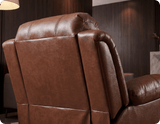 York Leather Tan Manual Recliner Armchair