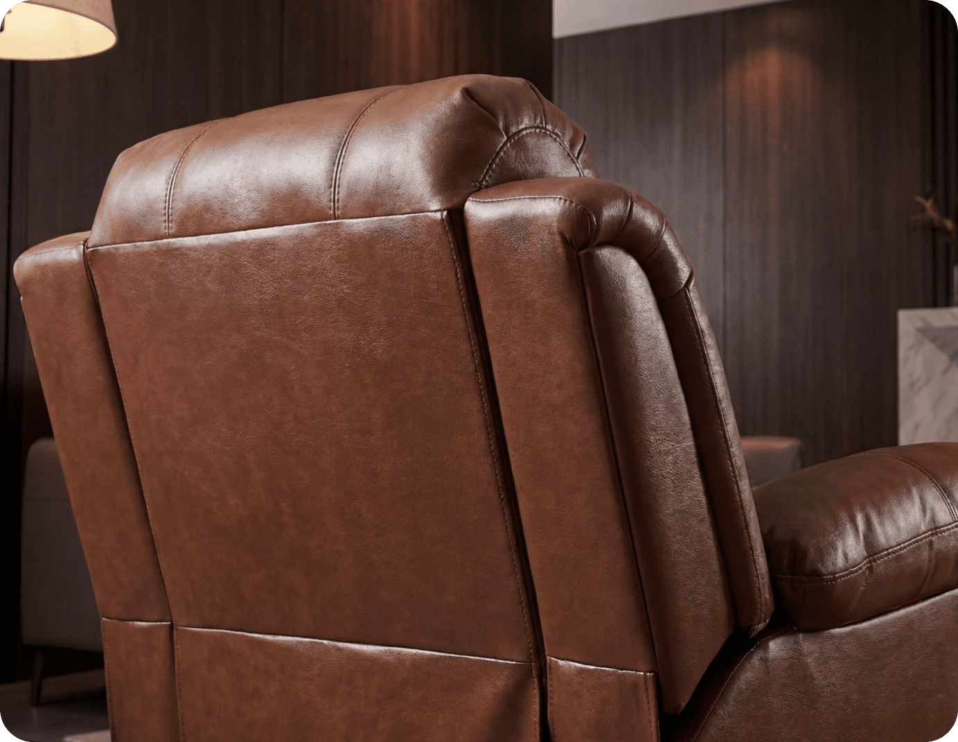 York Leather Tan Manual Recliner Armchair